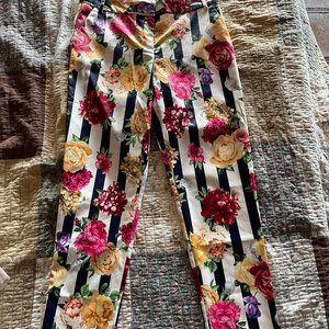 Ovi Navy Stripes with Floral Prints Pants
